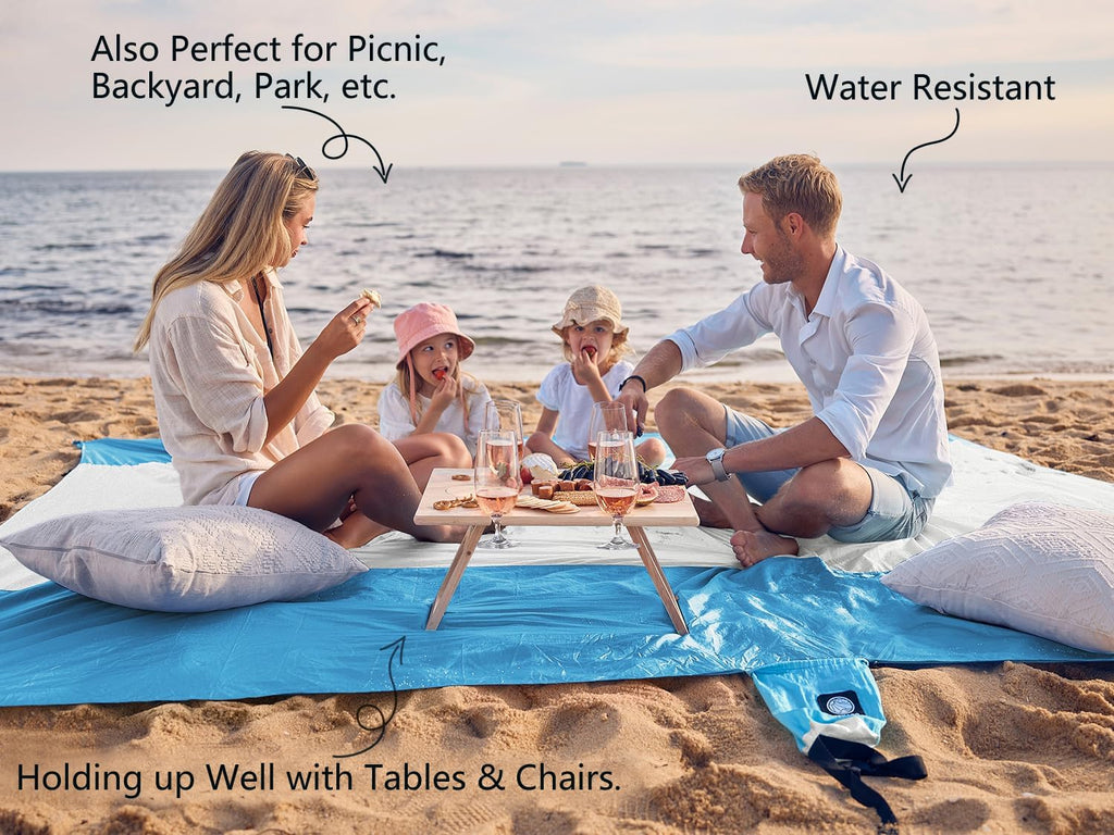 WEKAPO Beach Blanket - Extra Large Sandproof & Waterproof Mat | Quick Drying for Picnics, Camping & Vacations