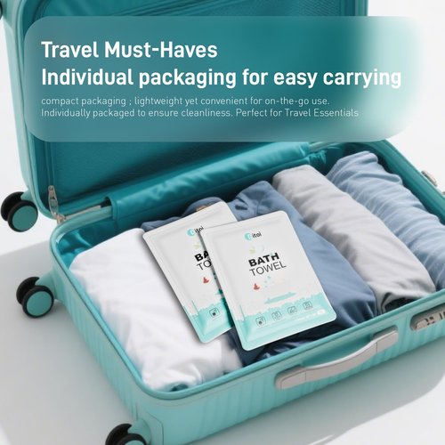 Ditoi Disposable Bath Towels,Extra Large Beach Towels 30"X60", Camping Towels for Travel Hotel, Soft Quick Dry Shower Tissue for Body,Gym Sports,Beach (XL,10 Count)