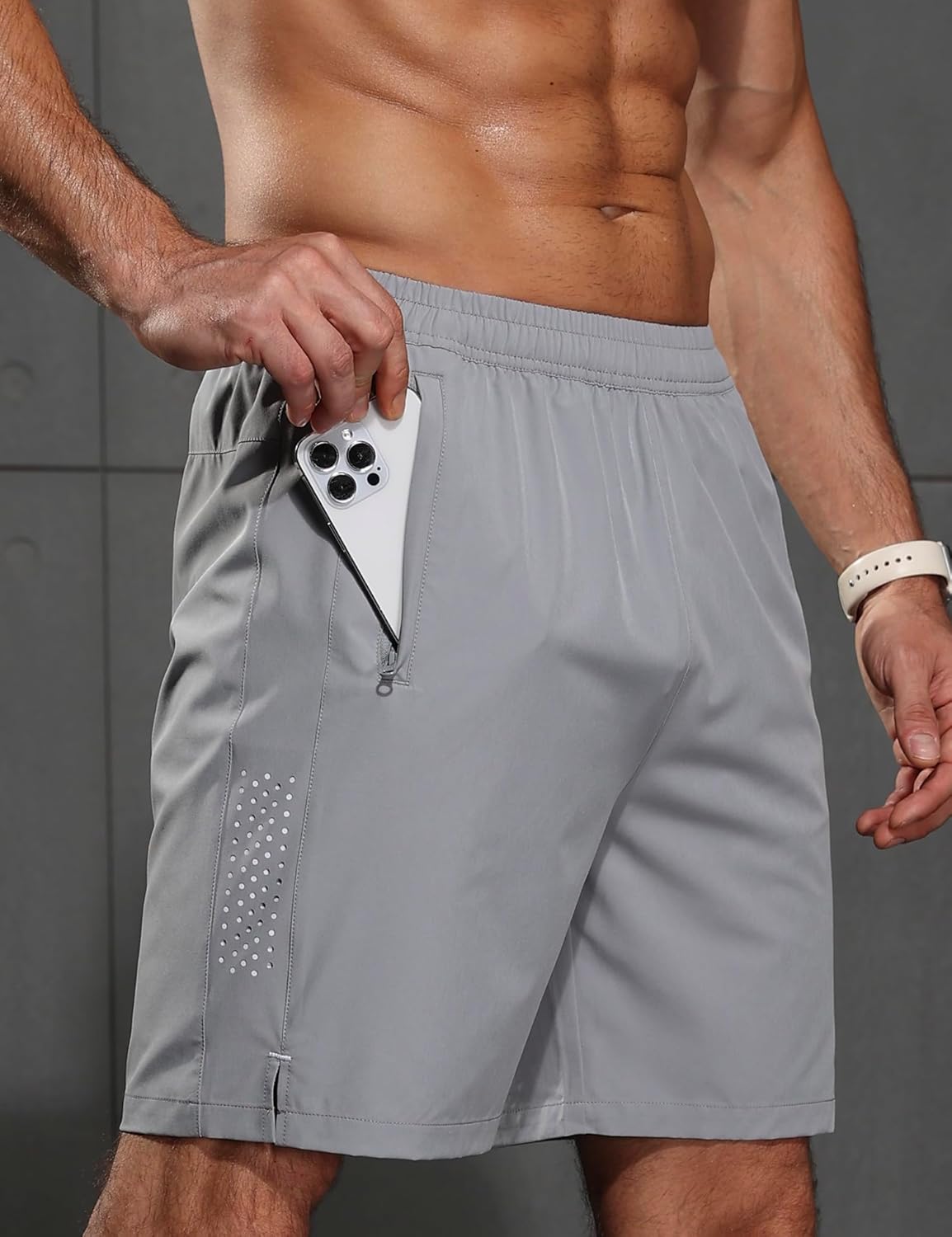 Skiennix Men's Athletic Running Shorts - Quick Dry Lightweight 7" Workout & Training Gym Shorts