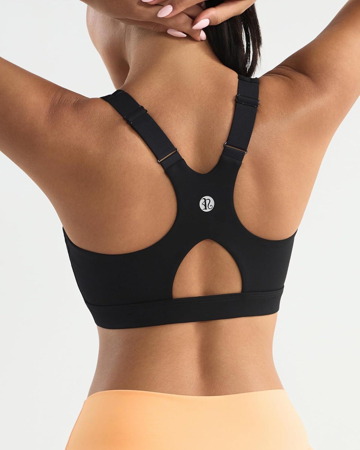 RUNNING GIRL High Impact Sports Bra - Adjustable Racerback with Sewn-In Pads for Ultimate Comfort