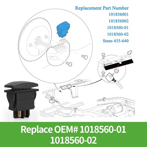 10L0L Golf Cart Forward Reverse Switch for Club Car DS Precedent 1996-up 48V Electric, Golf Cart Forward Reverse FWD REV Switch, OEM 1018560-01 1018560-02