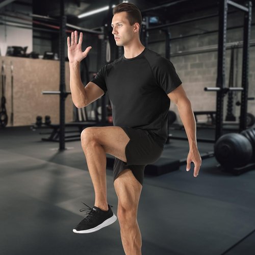HYCOPROT Men's Quick Dry Athletic T-Shirt - Moisture-Wicking Short Sleeve Tee for Gym & Running