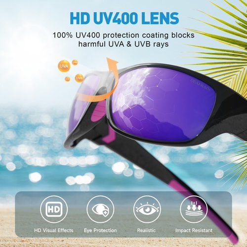 DEAFRAIN Polarized Sports Sunglasses - UV Protection for Men & Women | Ideal for Driving, Fishing, Cycling, Running