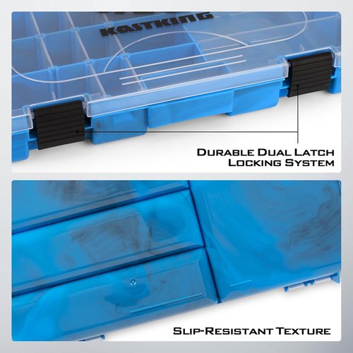 KastKing Tackle Boxes - Plastic Storage Organizer with Removable Dividers - 2 or 4 Pack Options