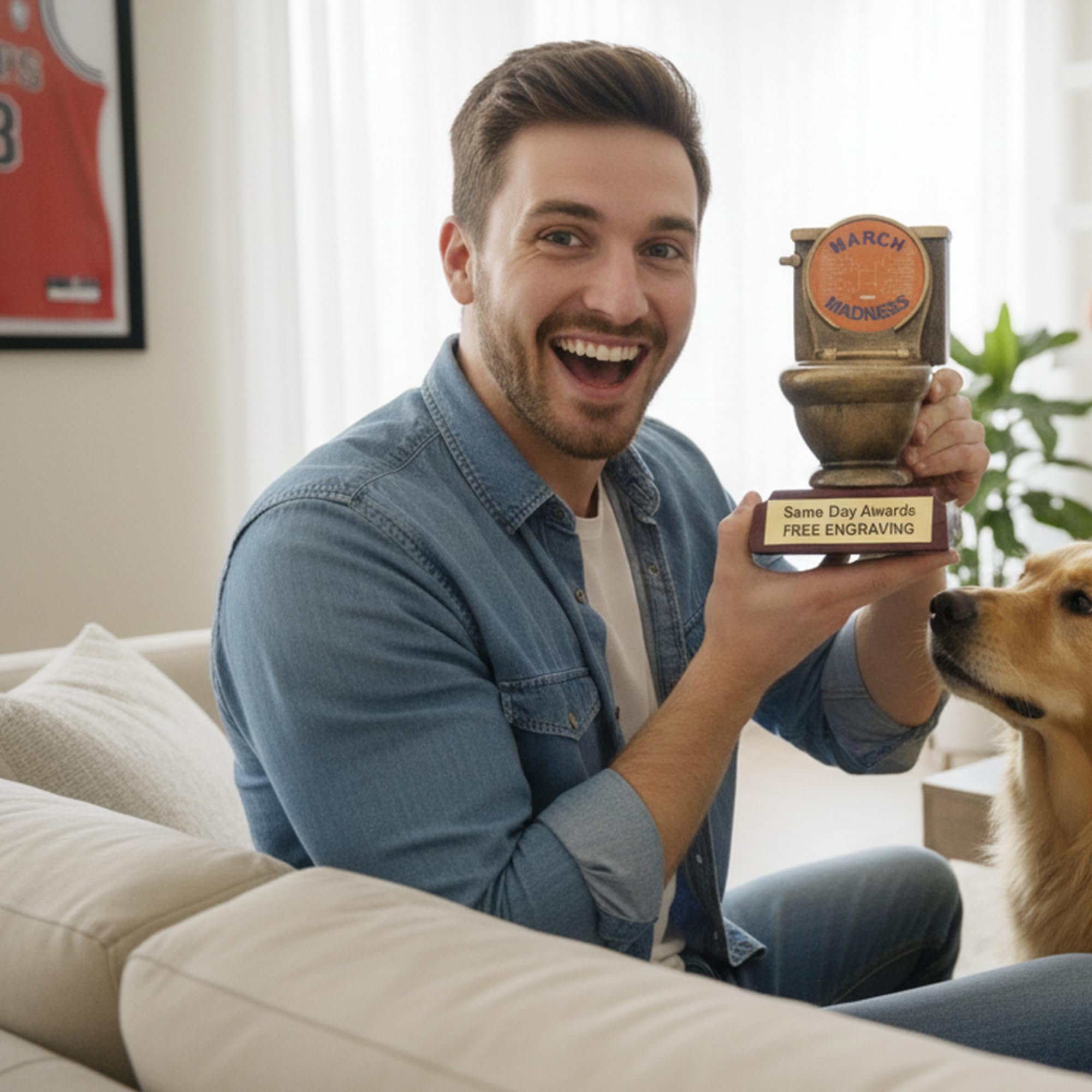 Same Day Awards March Basketball Madness Toilet Bowl Trophy