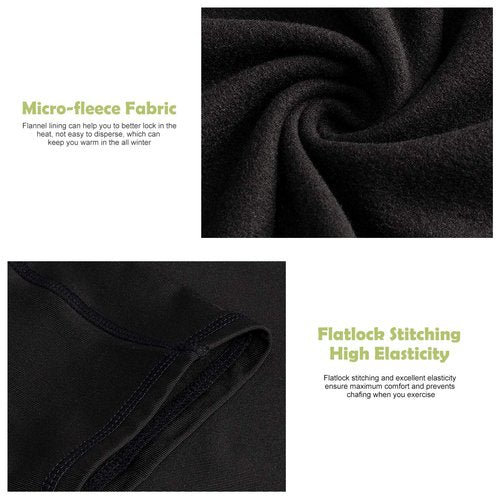 Yunoble 2 Pack Thermal Underwear for Men Long Johns Fleece Lined Hunting Gear Bottom Top Set Base Layer Cold Weather-L