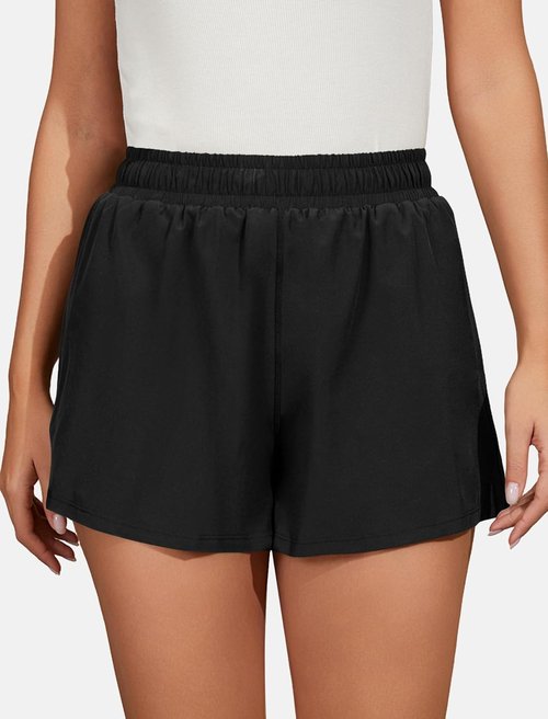FireSwan Athletic Shorts for Women - 2 in 1 High Waisted Quick-Dry Workout Shorts with Pockets