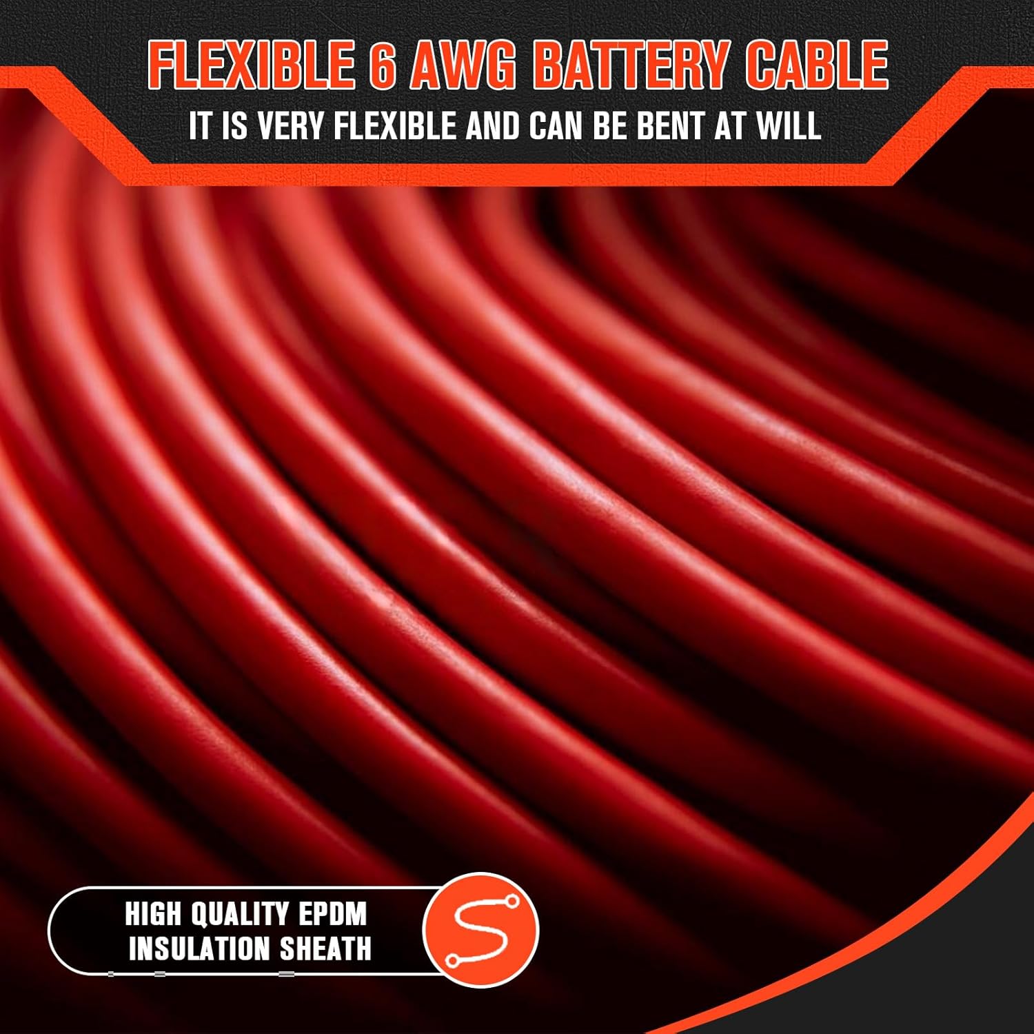 6 Gauge Battery Cable - 20 FT Black & Red Copper Wire with Connectors & Heat Shrink Tube