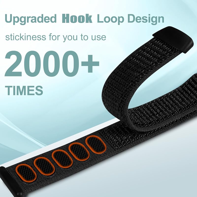 Wizvv Black Arm/Ankle/Wrist Band for Fitbit Charge 5/6 – Nylon Hook & Loop Replacement Strap (Variation: black)