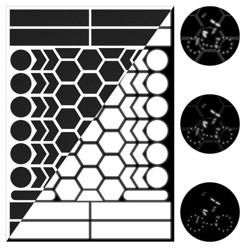DOPENDPI 67PCS Black Reflective Tape, Reflective Stickers for Helmet Motorcycle Helmet Decals Motorcycle Helmets Stickers Night Visibility Safety Decal for Night Riding Waterproof(Black)