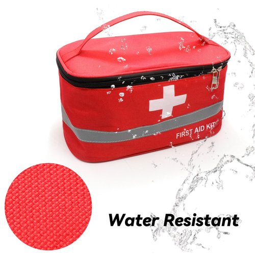 Faylapa Empty First Aid Bag, 10.2x5.5x5.5 inches Portable Outdoor First Aid Medical Storage Bag, Multi-Function Emergency Medicine Storage Organizer for Home Outdoor Travel Car Camping Hiking