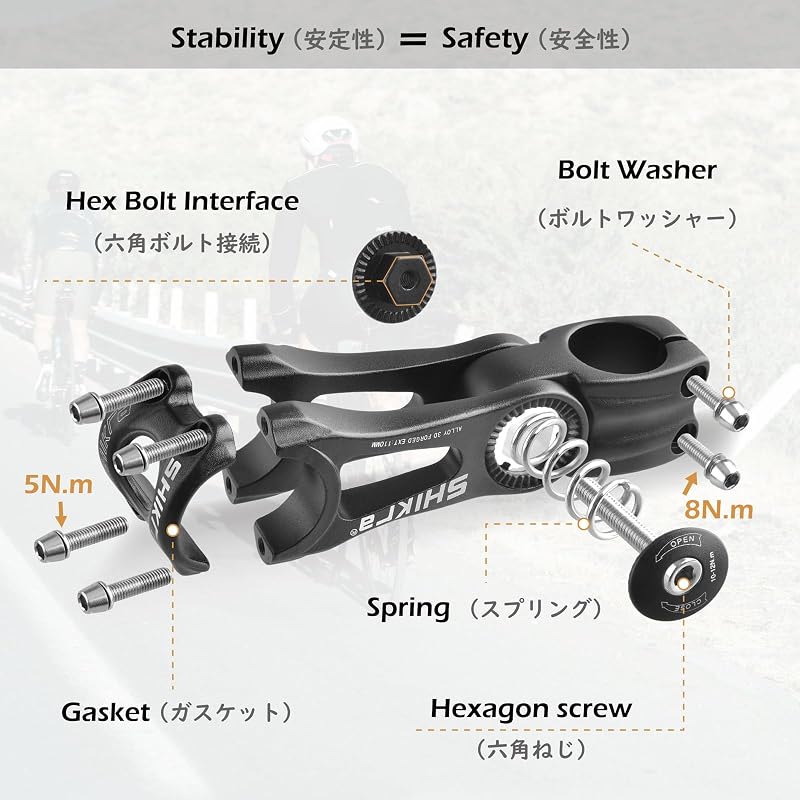 Bike Stem 25.4-31.8mm Adjustable 90/110/145mm with 85° Riser, 3D Forged Alloy - 31.8mm Bar, 28.6mm Steerer