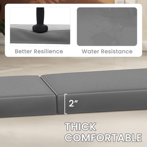 Fitvids Gymnastics Mat - High-Density Folding Exercise Mat with Carrying Handles | 2'x6'x2" for Home Gym Yoga & Pilates