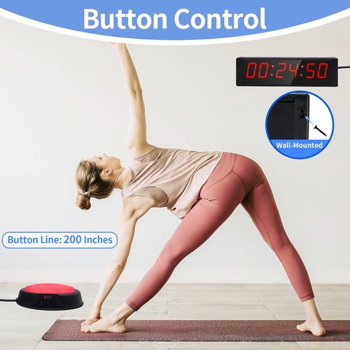 Large Stopwatch - LED Digital Timer with Remote & Countdown Buzzer | Perfect Gym Clock for Home Workouts
