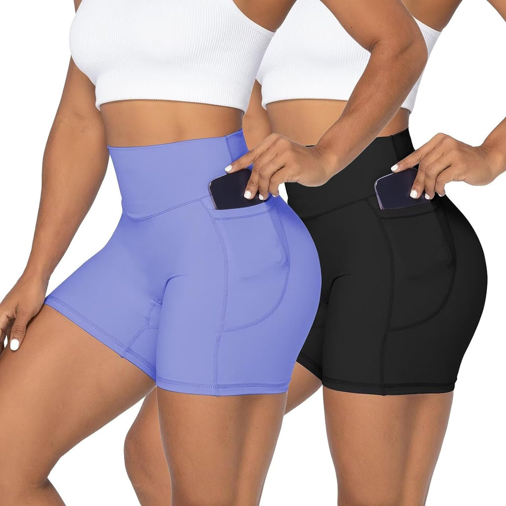 Sunzel Biker Shorts for Women - No Front Seam Design with Pockets & Tummy Control | Yoga & Gym Wear