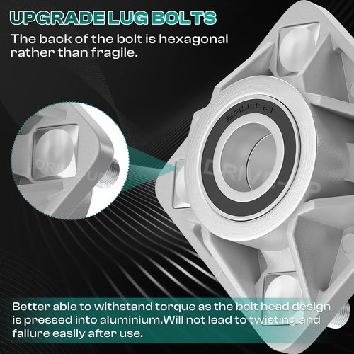 Drive-up Golf Cart Front Wheel Hub Assembly with Hub Bearing Fits EZGO RXV 2008-Up Models OEM 609603(2Pcs)