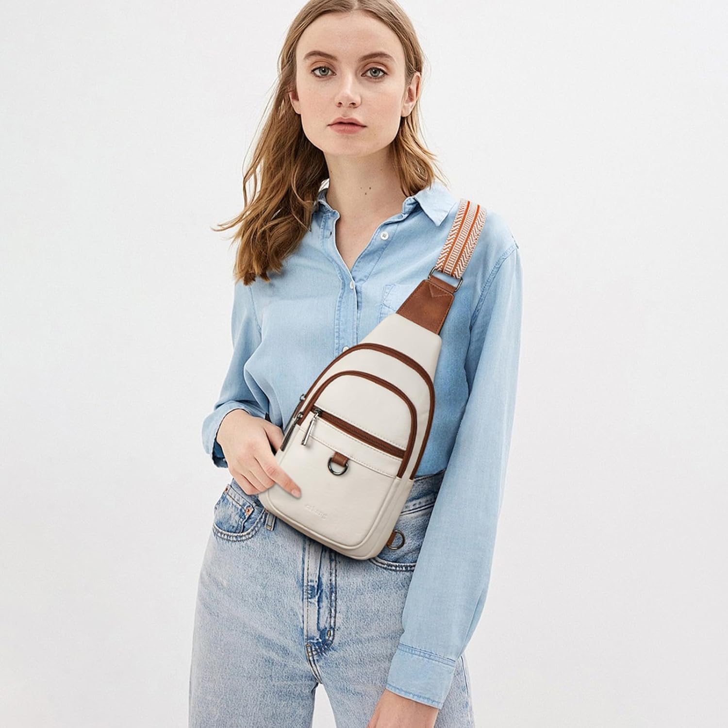 Skiennix Women's Sling Bag - Vegan Leather Crossbody Backpack | Stylish Travel Daypack