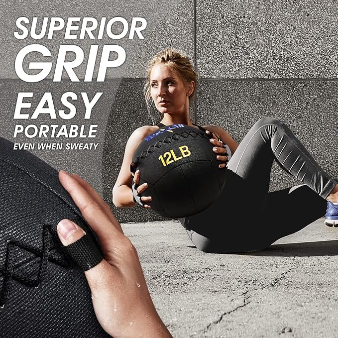 Yes4All Wall Ball - Soft Leather Weighted Iron Sand Ball for Dynamic Workouts | 6 LB - 30 LB Options