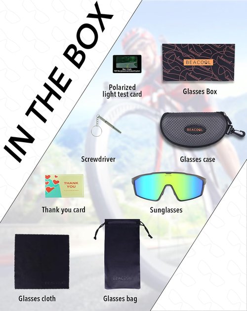 BEACOOL Polarized Sports Sunglasses - UV400 Protection | Lightweight TR90 Frame for Cycling, Fishing, Golf