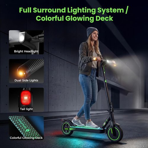 Isinwheel S9/S9Pro Electric Scooter - 19MPH Speed, 350W Motor, 12/19 Mile Range, Foldable Design