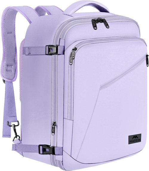 MATEIN Extra Large Purple Backpack - Water Resistant Travel Daypack for Women | Expandable Suitcase for Hiking & Gym