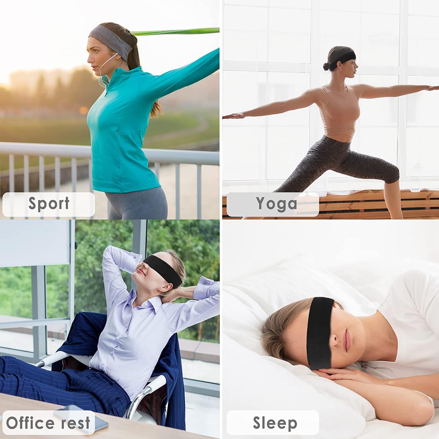 Skiennix Premium Elastic Headbands - Non-Slip Workout Hair Bands for Men & Women | 3 Colors