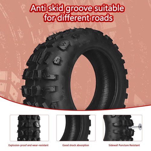 90/65-6.5 Vacuum tire, 11 Inch Replacement, With tire Air Valve, for Dualtron Zero 11X Kaabo Scooter Fits Most 38cc 47cc and 49cc Mini Pocket Bikes MTA1/MTA2, GP-RSR and More (Vacuum Tire x 2)