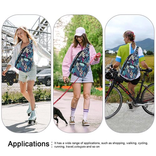 XEYOU Women's Sling Crossbody bag Casual Daypack Outdoor Travel Hiking Backpack for Cycling Walking Dog Hiking, Blue Maple Leaf