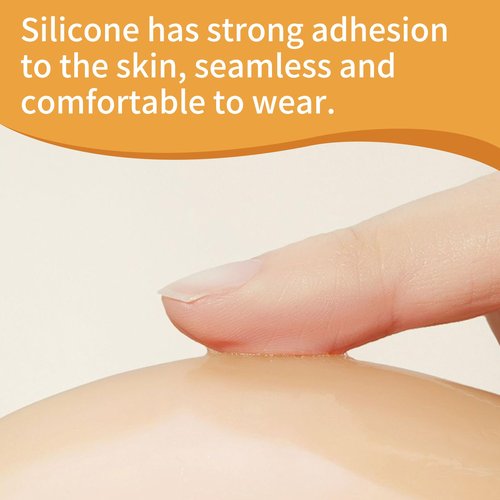 goduog Silicone Knee Pads,Adhesive Knee Brace KneePad for Skiing Skating,Snowboarding,Ateboarding,Roller Skating,Rollerblading,Dancing,Unisex,Skin,L