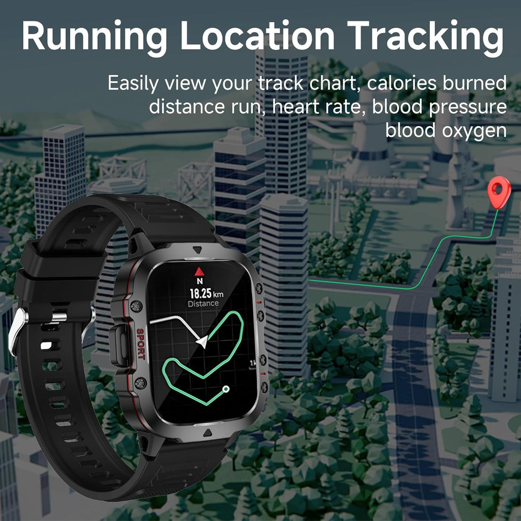 Skiennix Smart Watch - Fitness Tracker with Heart Rate Monitor | Waterproof Design, Black
