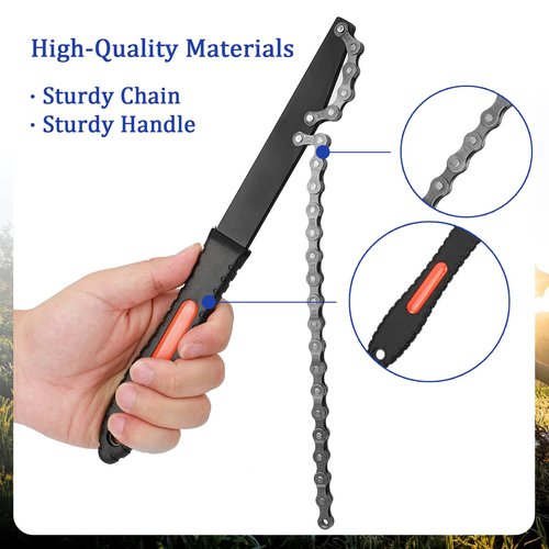 Oumers Bike Cassette Removal Tool, Bicycle Chain Whip and 2 in 1 Freewheel Remover, Wrench Sprocket Puller Remover Kit Lockring Removal Tool Bike Repair Tool for 5-12 Speed Cassette