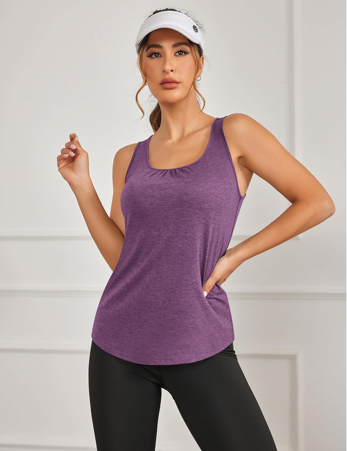 PINSPARK Workout Tops for Women - Lightweight Racerback Tank Tops for Yoga & Gym | 2 Pack, S-3XL
