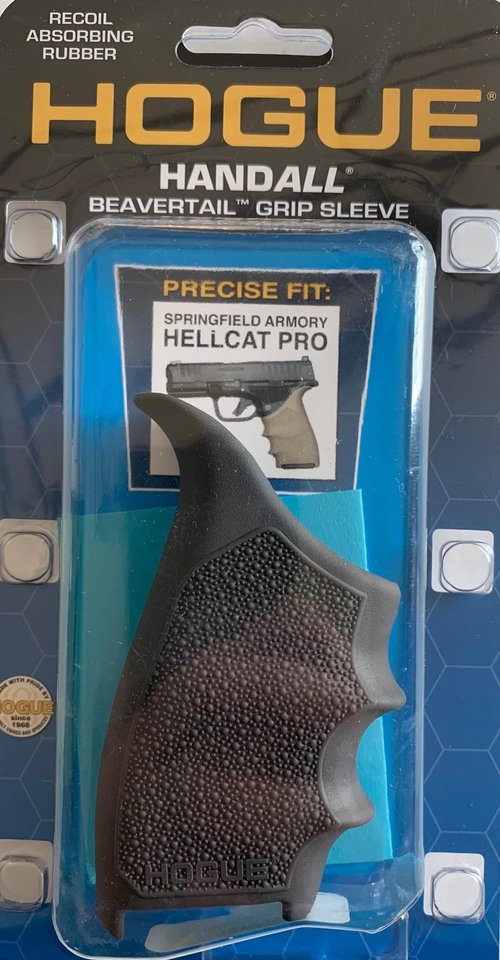 Hogue HandAll Beavertail Rubber Grip Sleeve for Springfield Armory Hellcat Pro, Slate Grey - 18322