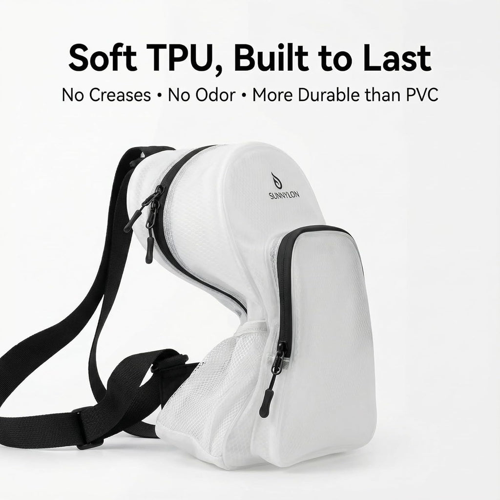 TPU Crossbody Sling Bag - Waterproof Chest Bag with Adjustable Strap | Ideal for Travel & Concerts
