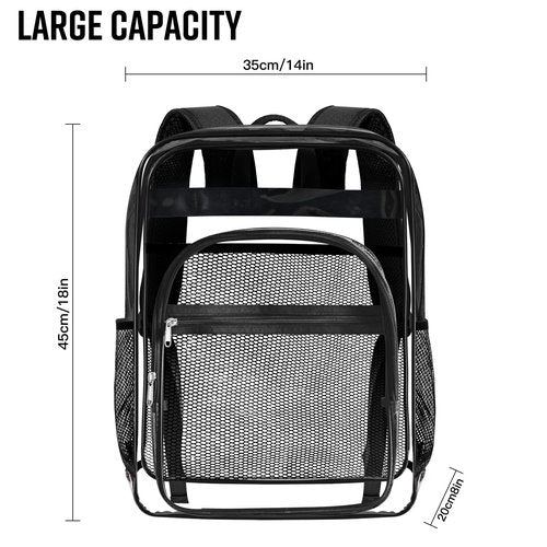 SDFGHG Clear Backpack,Sturdy Shape Heavy Duty Large Clear Backpack,Transparent Casual Backpacks,for Stadium,Work, Travel (C-Clear)