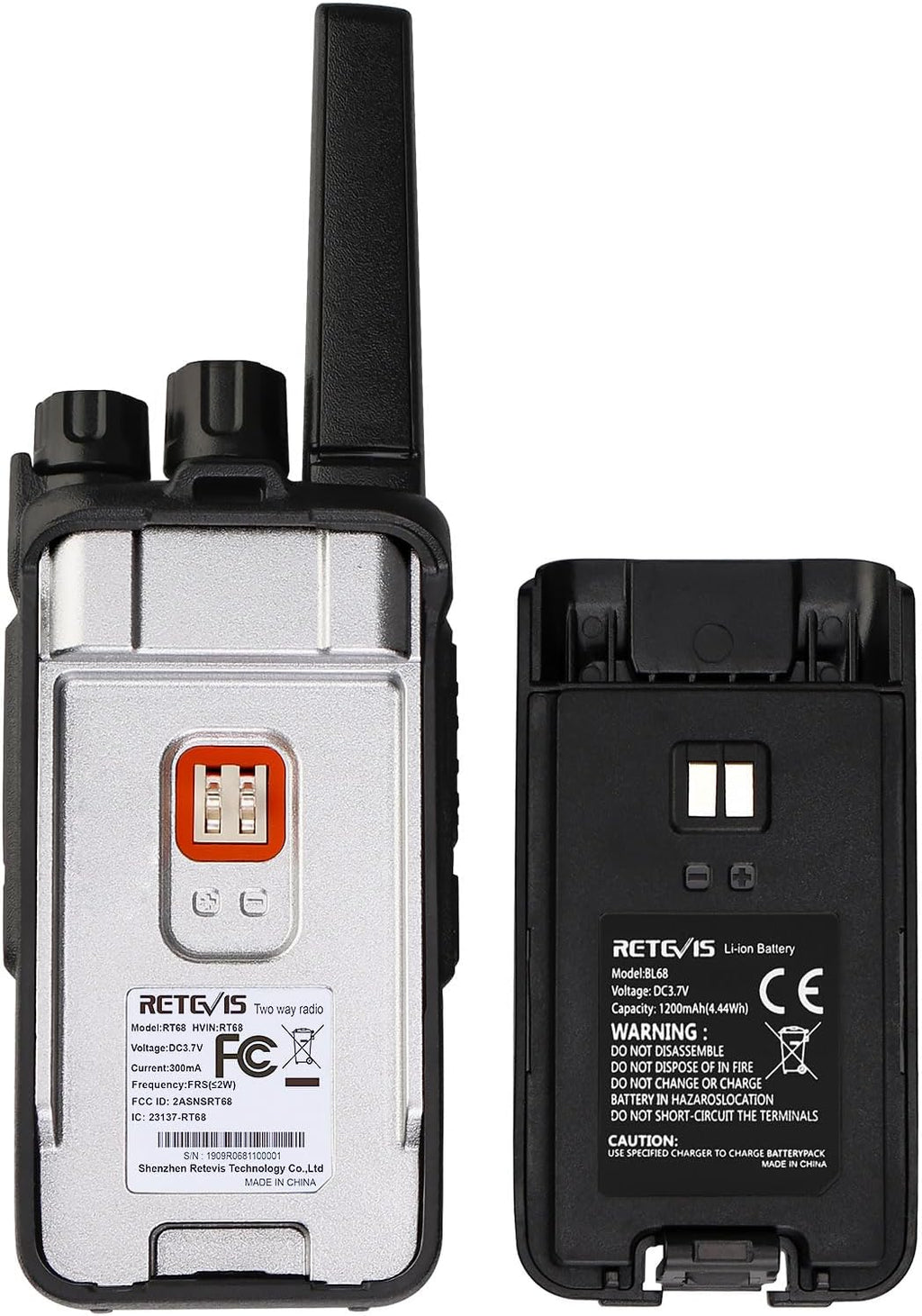 Retevis RT68 Long Range Walkie Talkies - 10 Pack with Multi-Way Charger & 1200mAh Battery