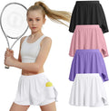 Skiennix Girls' Athletic Shorts - 2 in 1 Flowy Butterfly Skirts | Quick Dry High Waist with Pockets, 4 Pack