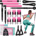 Pilates Bar Kit with Resistance Bands, Multifunctional Pilates Bar for Women & Men with Heavy-Duty Metal Adjustment Buckle, Pilates Home Equipment for Full BodyWorkouts