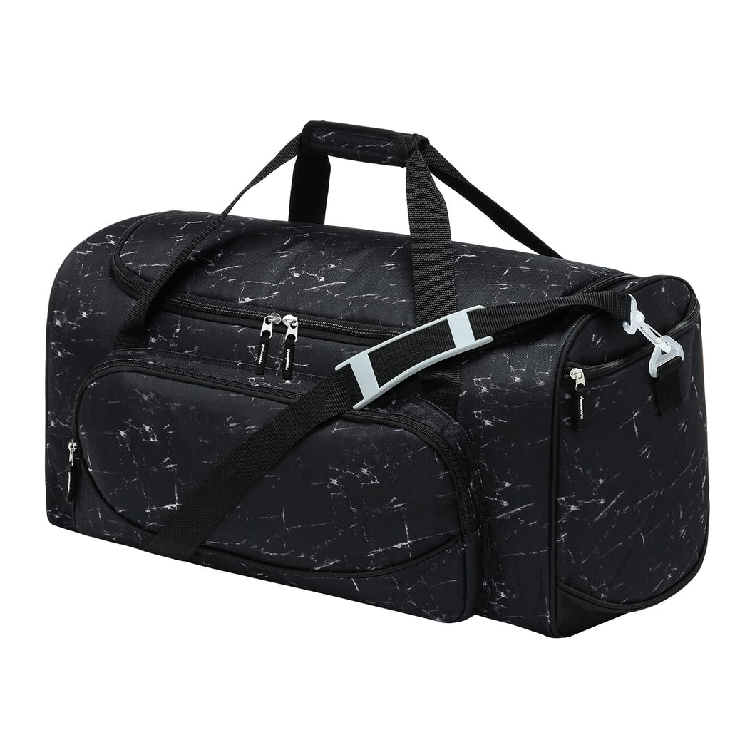 Uarition Men's Large Duffle Bag, 55L Heavy Duty Gym Bag for Sports, Workout, and Travel - Durable Duffel Gear Bag in Marble Black