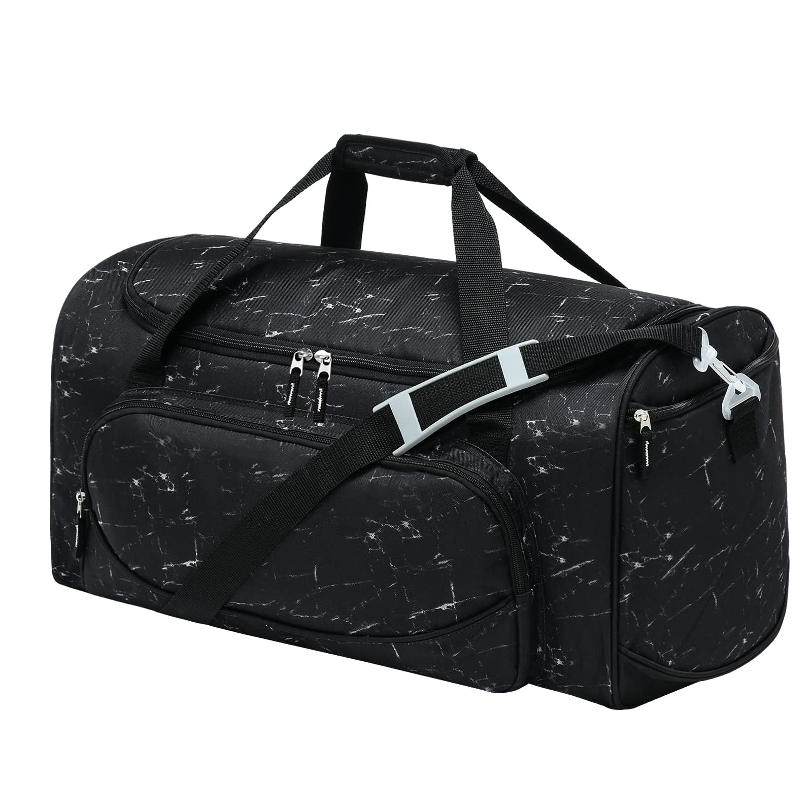 Uarition Men's Large Duffle Bag, 55L Heavy Duty Gym Bag for Sports, Workout, and Travel - Durable Duffel Gear Bag in Marble Black