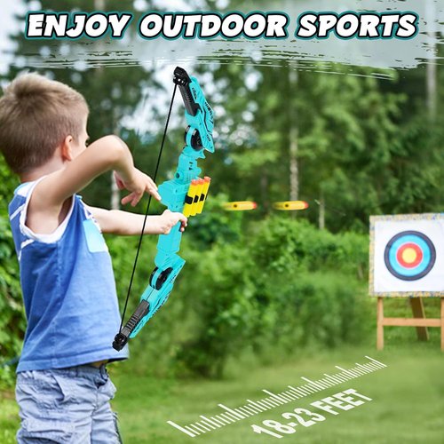 Bow and Arrow Set - Kids Archery Toy with 30 Soft Darts & 35 Suction Cup Arrows | Outdoor Sports for Ages 3-8