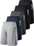 MLYENX Men's Quick-Dry Athletic Gym Shorts - Lightweight 4-6 Pack for Basketball & Running with Pockets
