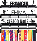 Skiennix Personalized Medal Holder - Custom Name Display Rack for 60 Awards Ribbons | Wall-Mounted Metal Hanger for Athletes
