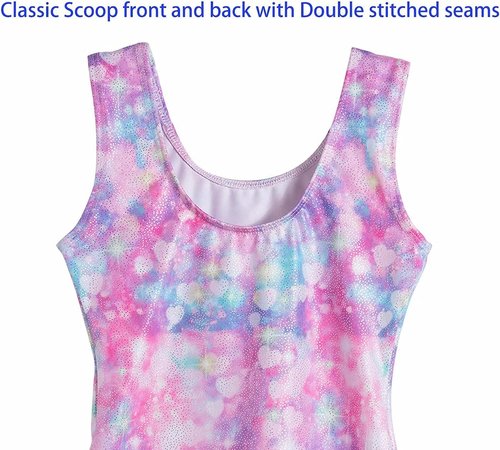 Domusgo Gymnastics Leotards - Sparkly One-Piece Tumbling Outfits for Girls | Perfect Fit & Comfort
