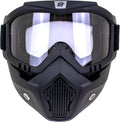 Birdz Eyewear Skylark Motorcycle Goggles - Removable Face Mask, Black Frames, Mirror Lens