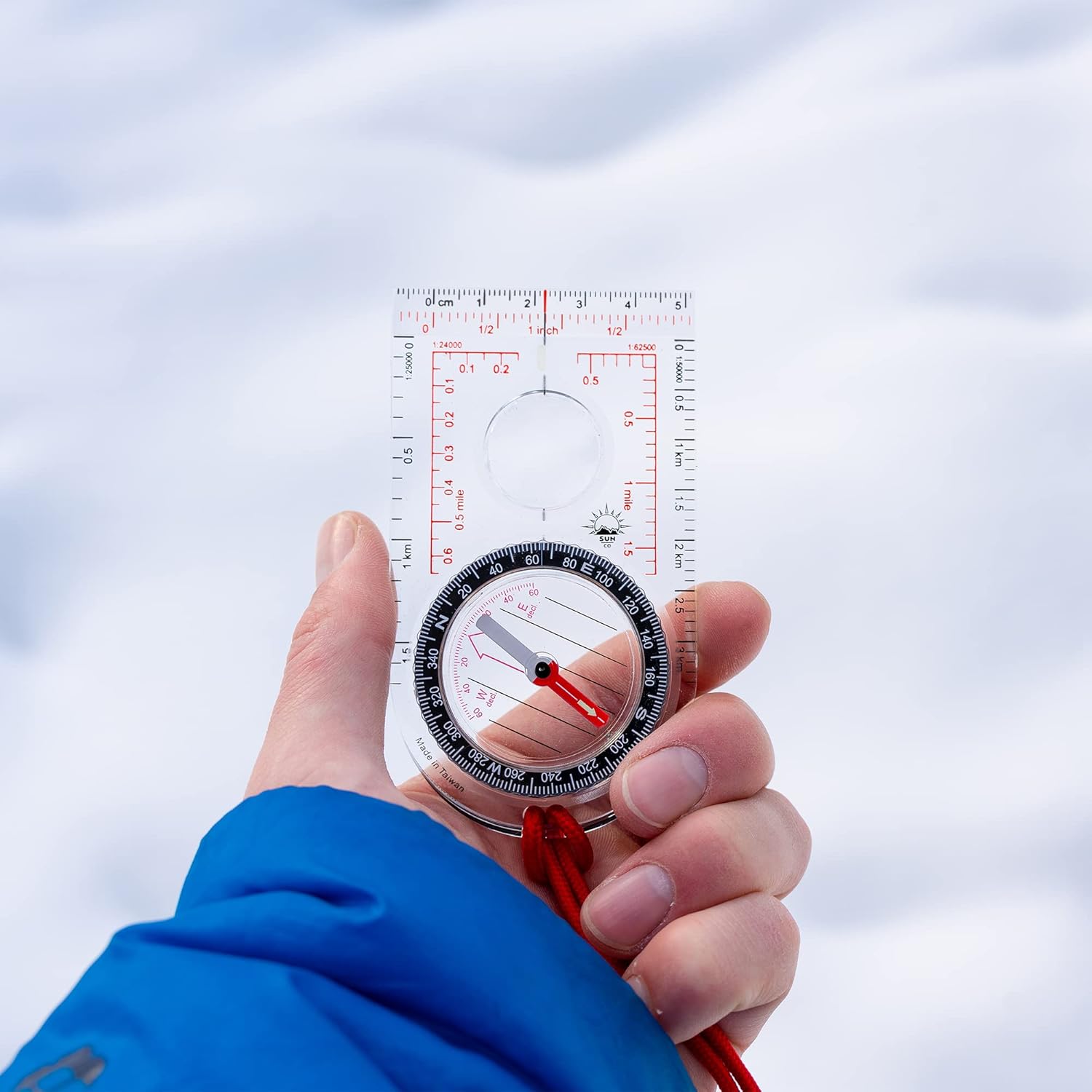 Sun Company ProMap - Ultra Lightweight Baseplate Compass with Declination Scale | Perfect for Hiking & Camping Navigation