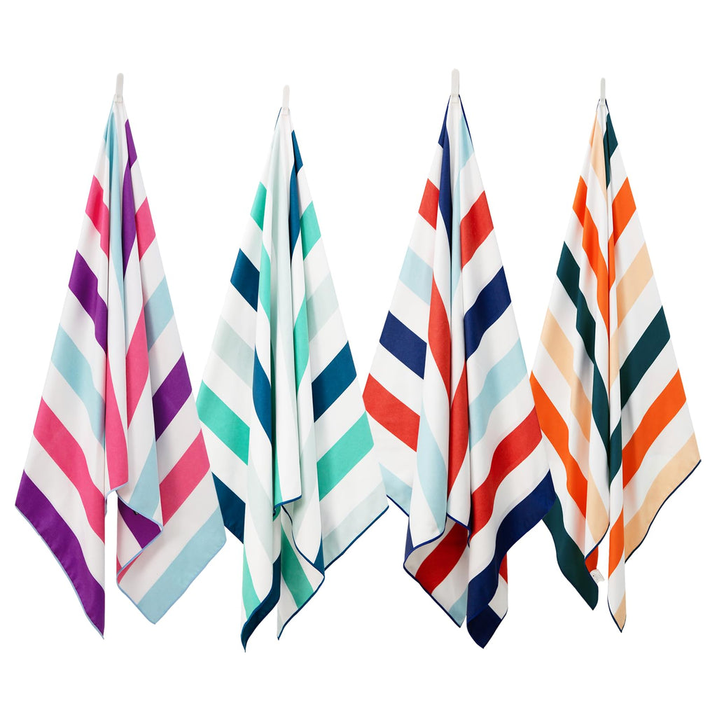 Exclusivo Mezcla 4 Pack Microfiber Quick Dry Beach Towels, Large Lightweight Sandfree Pool Towels for Swimming Camping Travel with Bag (Multi, 30x60 Inches)