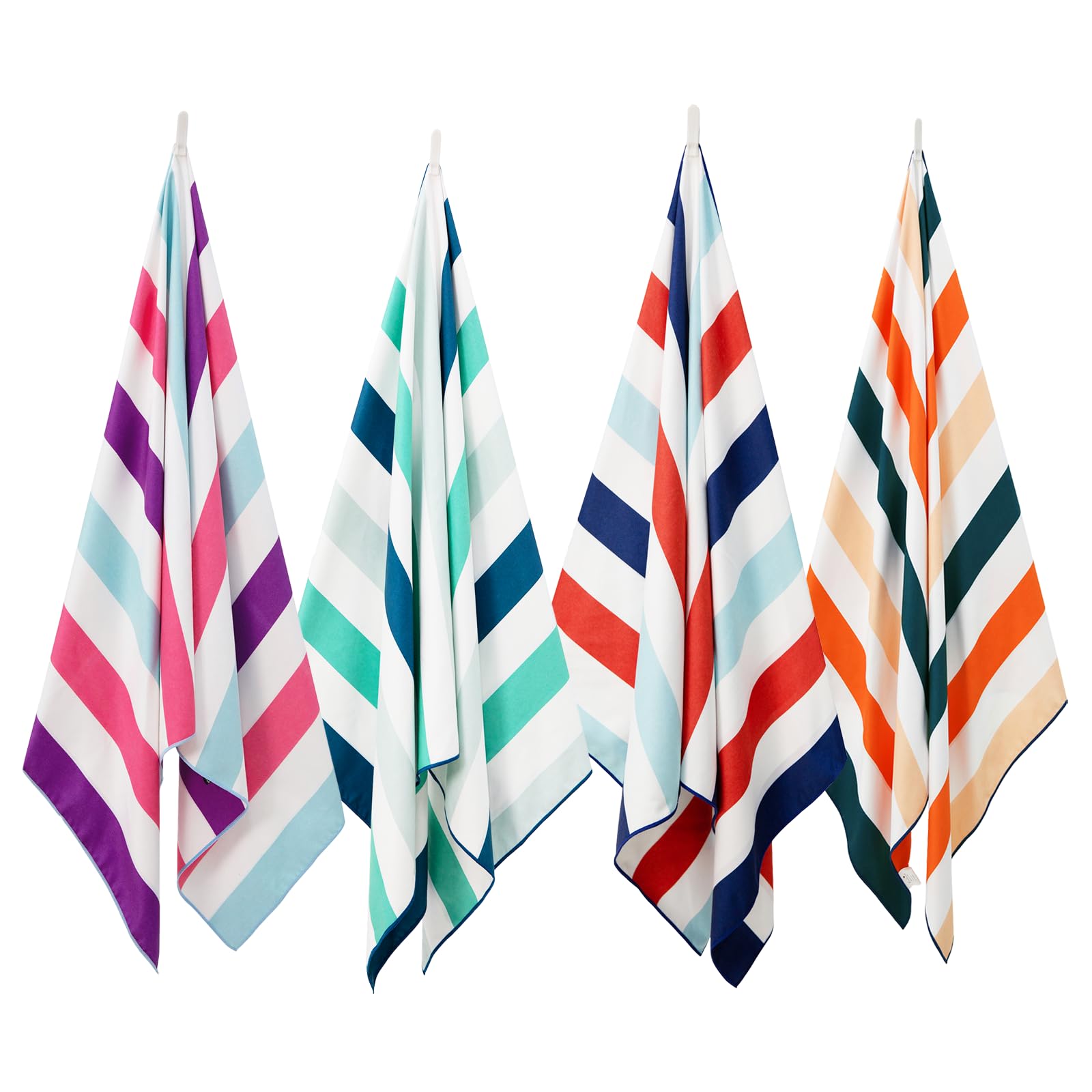 Exclusivo Mezcla 4 Pack Microfiber Quick Dry Beach Towels, Large Lightweight Sandfree Pool Towels for Swimming Camping Travel with Bag (Multi, 30x60 Inches)
