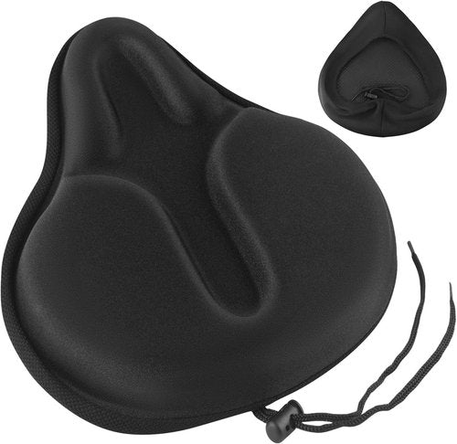 MSDADA Gel Bike Seat Cover - Extra Soft Cushion for Men & Women | Wide Comfort Fit (11.41" x 10.24")