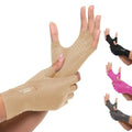 Copper Compression Arthritis Gloves - Fingerless Pain Relief for Carpal Tunnel | Hand Support for Neuropathy & Tendonitis (Nude, L)